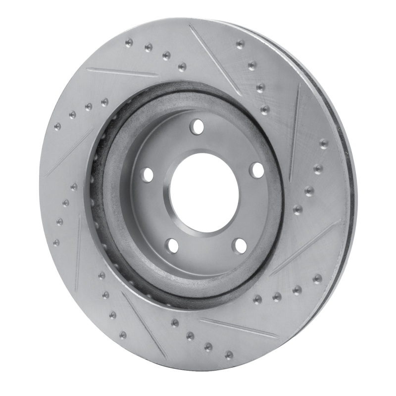 Chrysler SEBRING Brake Rotor (1) - Front Left - R1 Concepts - Drilled & Slotted - Silver - `07-`25
